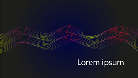 Abstract colorful wave on dark background. Vector illustration for your design.のイラスト素材