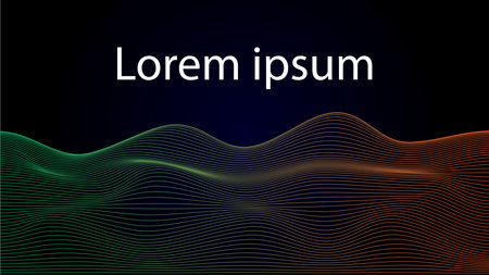 Abstract background with dynamic waves. Futuristic technology style. Vector illustration.のイラスト素材