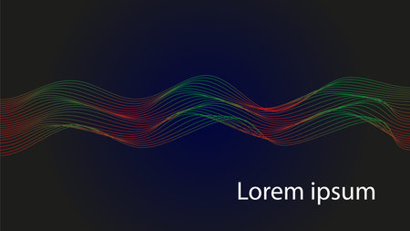 Abstract background with colorful wave lines. Vector illustration for your design.のイラスト素材