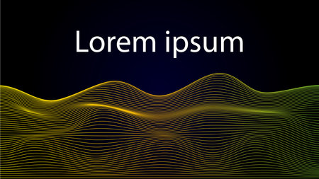 Vector abstract background with dynamic waves. Futuristic technology style. Cover design template.のイラスト素材