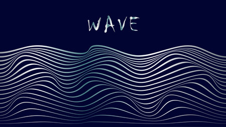 Wavy lines on dark blue background. Vector illustration for your designのイラスト素材