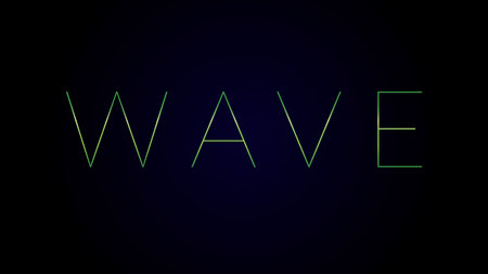 WAVE, WAVE written in green neon light on dark background