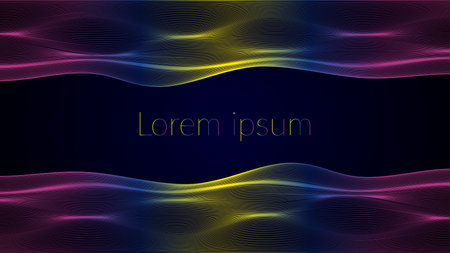 Abstract background with dynamic waves. Vector illustration for your design. Place for text.のイラスト素材