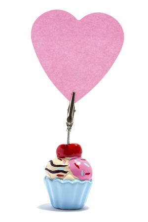 Ice cream and a love Sticky note holderの写真素材