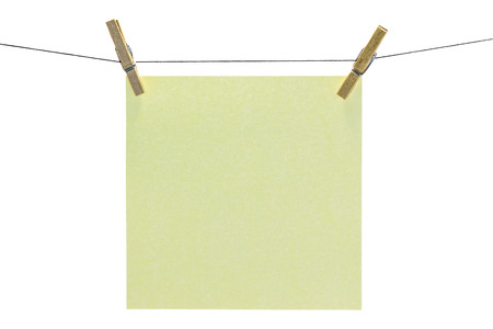 Flat yellow square sticky note hanged の写真素材