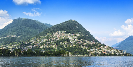 City of Lugano Br mountainの写真素材