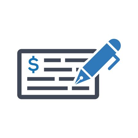 Write Bank Check Iconのイラスト素材