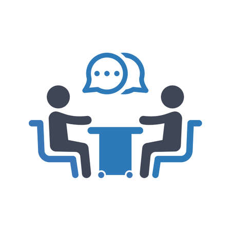 Business meeting discussion iconのイラスト素材