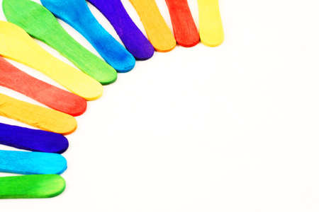 curve colored ice cream spoons endsの写真素材