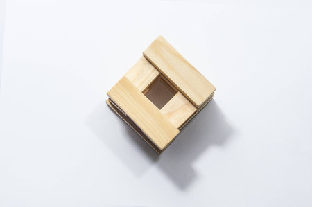 Wooden blocks isolated on white background