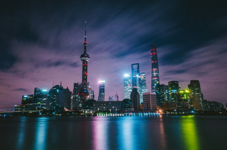 Shanghai Lujiazui Finance and Trade Zone of the modern cityの写真素材