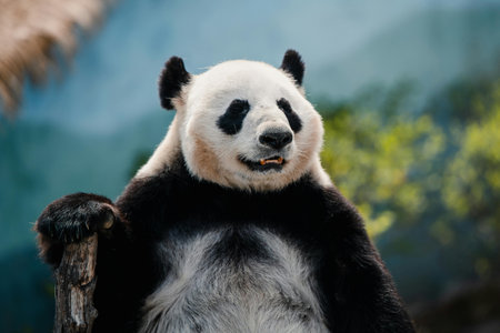 Giant panda in Chengdu, Sichuan Province, Chinaの写真素材