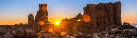 Sunset at the Acropolis of Athens, Greece. Panorama