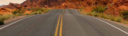 Road in a desert landscapeの写真素材