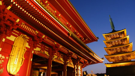 Kiyomizu-dera Temple at night, Kyoto, Japanの写真素材