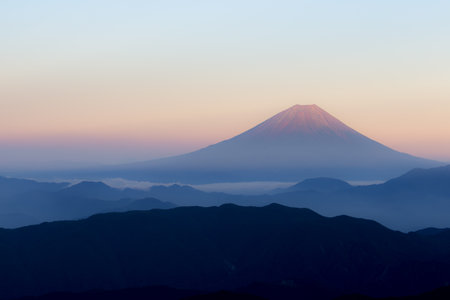 Mt. Fuji from Mt. Hakone in the morning.の写真素材