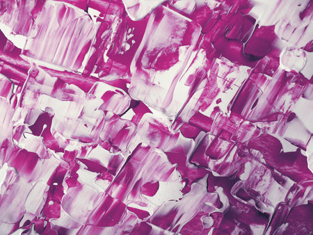 abstract background of pink and purple acrylic paint on a white canvasの写真素材