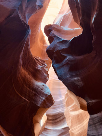 Antelope Canyon is a slot canyon located on Navajo land near Page, Arizona, United States. It is one of the most photographed slot canyons in the world.の写真素材