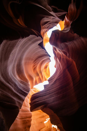 Antelope Canyon is a slot canyon located on Navajo land near Page, Arizona, United States. It is one of the most photographed slot canyons in the world.の写真素材
