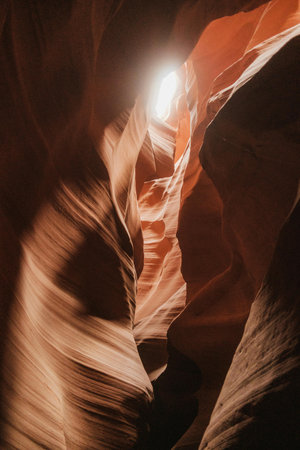 Antelope Canyon is a slot canyon in the Navajo Reservation near Page, Arizona, United States.の写真素材