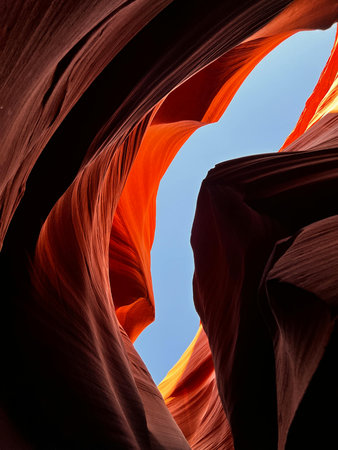 Antelope Canyon is a slot canyon located on Navajo land near Page, Arizona, United States. It is one of the most photographed slot canyon in the world.の写真素材