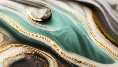 Marble abstract acrylic background. Marbling artwork texture. Agate ripple pattern. Gold powder.の写真素材