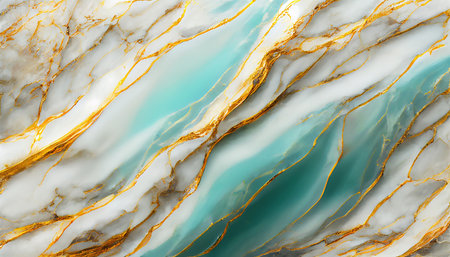 Marble patterned background. Marbling texture design with golden veins.の写真素材