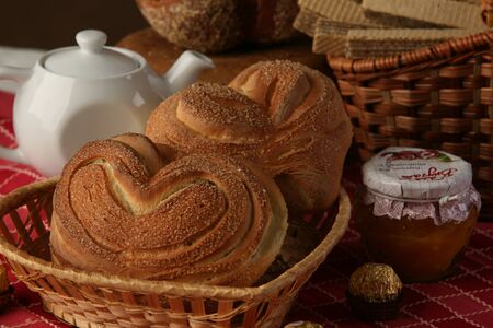 bread photographed in studio on table