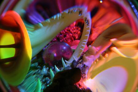 still life illuminated spectral colors of the ball through theの写真素材