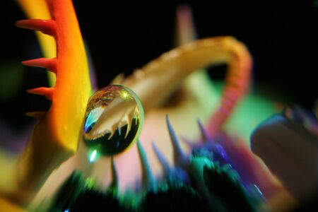 still life illuminated spectral colors of the ball through theの写真素材