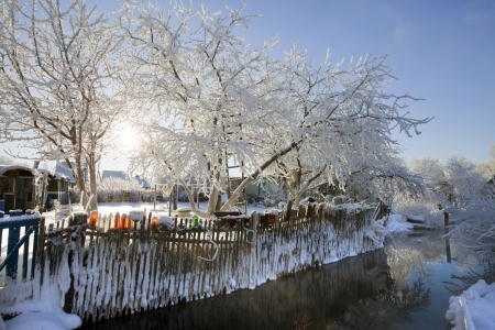 sunny winter day on the river Kamaのeditorial素材