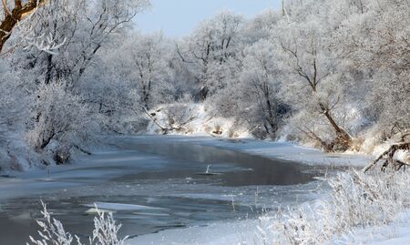 winter's day on the river Zai-ice drift