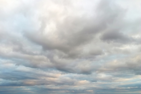 Beautiful river landscape in cloudy weather in summer