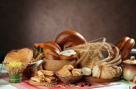 lots of fresh baking beautiful on the table