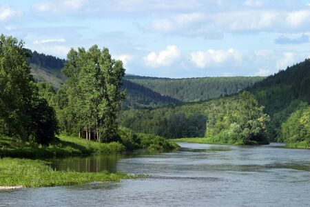summer landscape White River South Ural