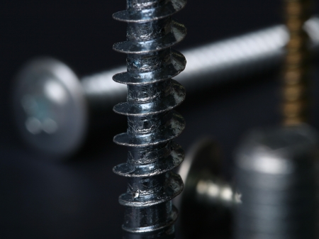 macro screws and nutsの写真素材