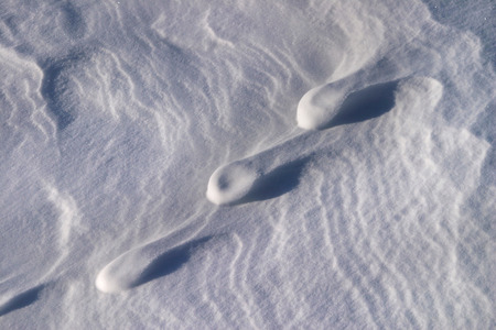 close-up of bizarre snow drifts
