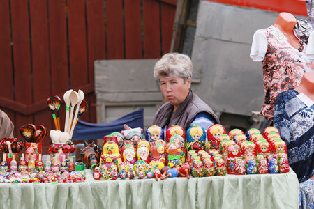 Yelabuga, Russia - August 3, 2014: The annual Spasskaya Fair on Shishkin Ponds in Yelabuga.のeditorial素材