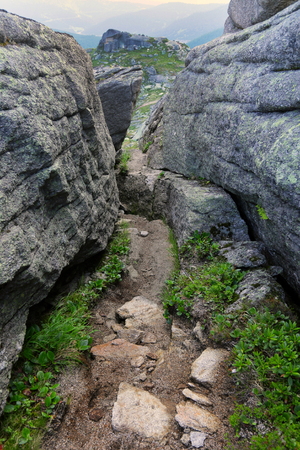beautiful summer landscape of the Western Sayan mountains Ergaki on a cloudy dayの写真素材