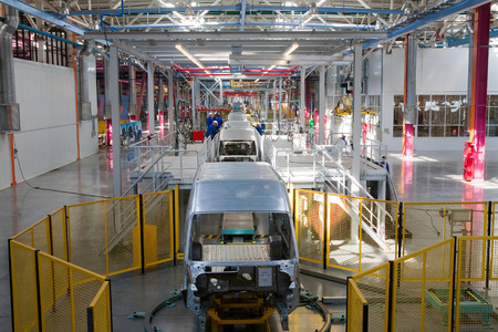 Yelabuga, Russia - May 12, 2014: assembly line vehicles Ford Sollers plant in the special economic zone "Alabuga"のeditorial素材