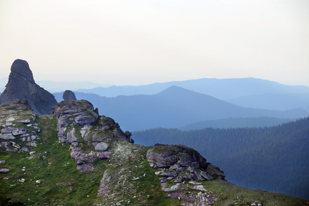 beautiful summer landscape of the Western Sayan mountains Ergaki on a cloudy dayの写真素材