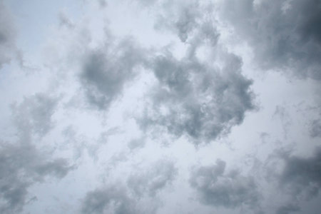 isolated summer storm clouds before a thunderstorm