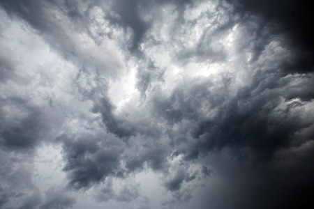 isolated summer storm clouds before a thunderstormのeditorial素材