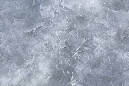 macro texture fancy ice on the river in winterの写真素材