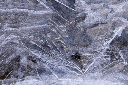 macro texture fancy ice on the river in winter