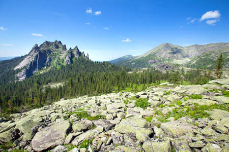 picturesque landscape Turtle Mountain in the mountain Ergaki Western Sayan on a sunny summer dayの写真素材