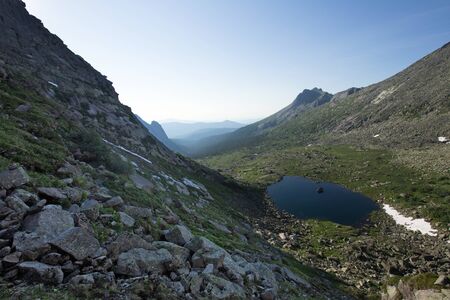 picturesque landscape Pass Tale in the mountains Ergaki of the Western Sayan on a sunny summer day