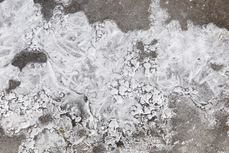 macro bizarre texture of ice and snow