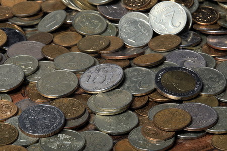 Russian coins taken in the studio with artificial light