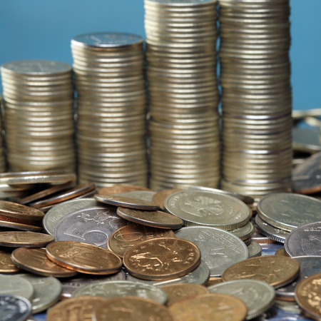 Russian coins taken in the studio with artificial light